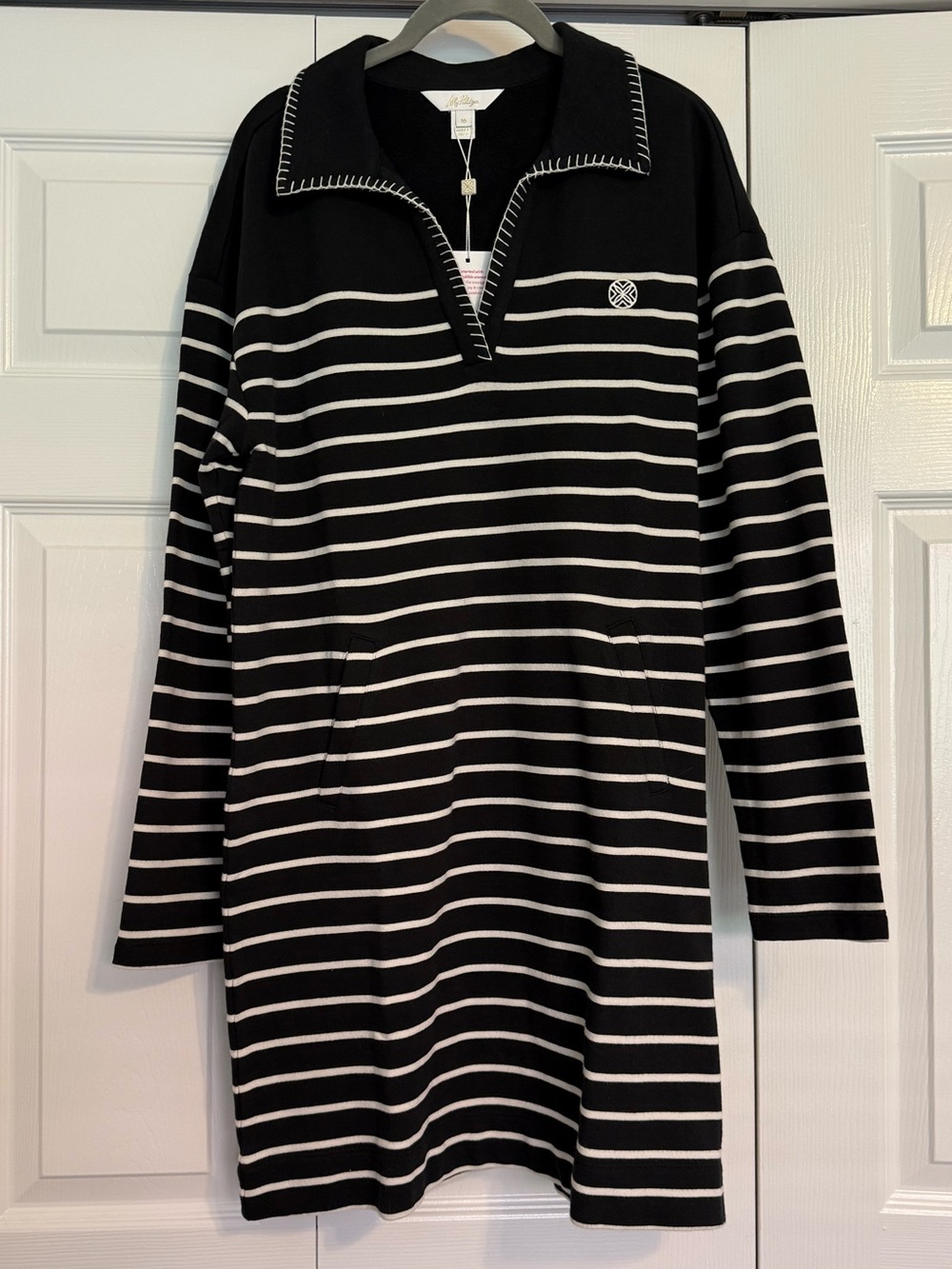 NWT! LILLY PULITZER: Corvaya Dress; Noir Legacy Stripe, Medium